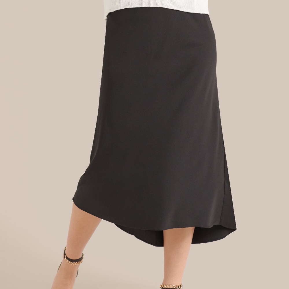 Modern Citizen Midi Black Slip Skirt XS New